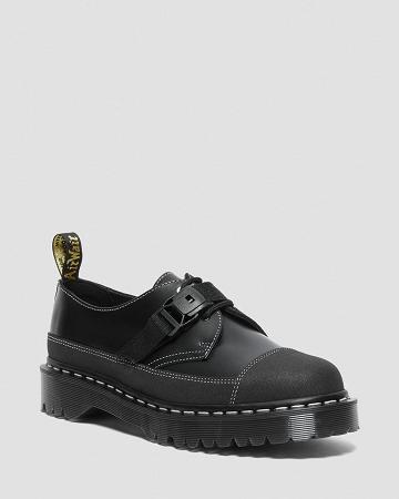 Dr Martens 1461 Tech Made in England Přezkou Oxford Sko Dame Sort | DK 375WNB